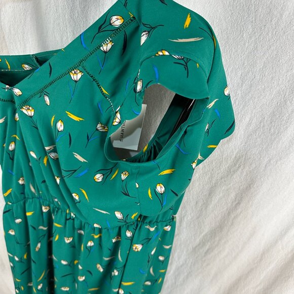 41 Hawthorn Stitch Fix Dress Womens Petite XL Green Floral Midnight Scallop NWT - Picture 5 of 8